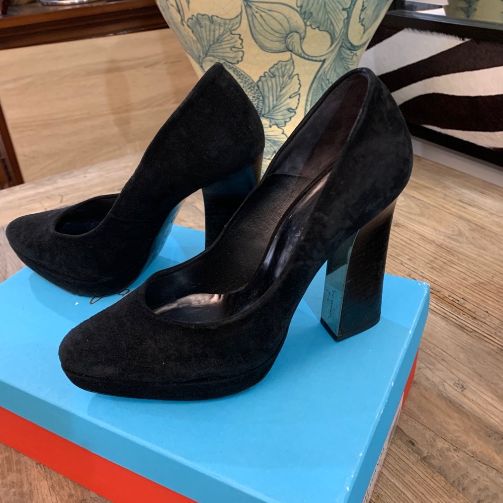 Barbara Bui black suede platform pumps